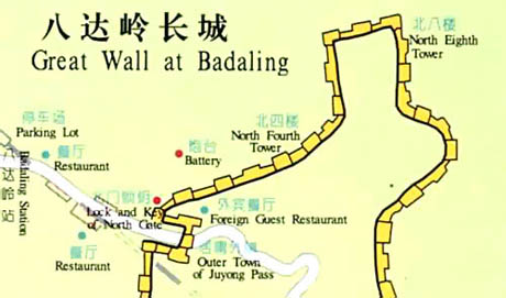Badaling Great Wall, Great Wall Map Badaling Great Wall, Great Wall Map